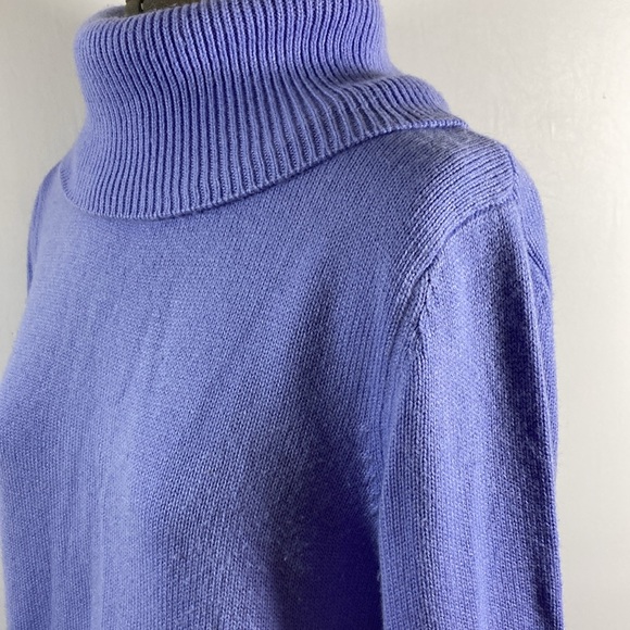 Croft & Barrow Sweater Women Size Medium Perwinkle Large High Neck Collar - Picture 5 of 10